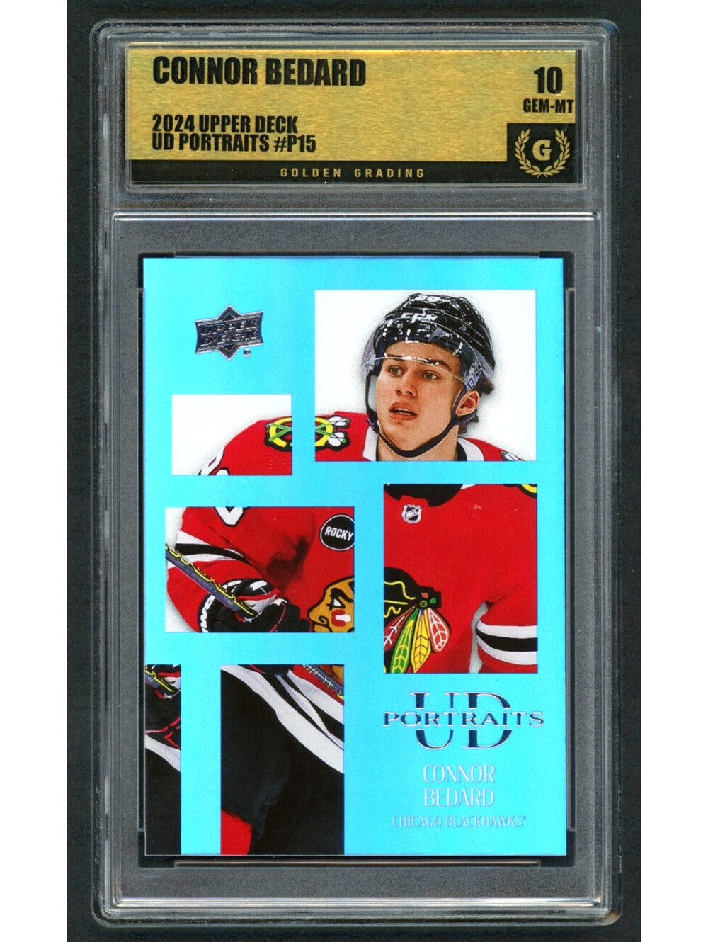 2024 Upper Deck UD  Portraits#P15 Connor Bedards Graded Gem Mint 10